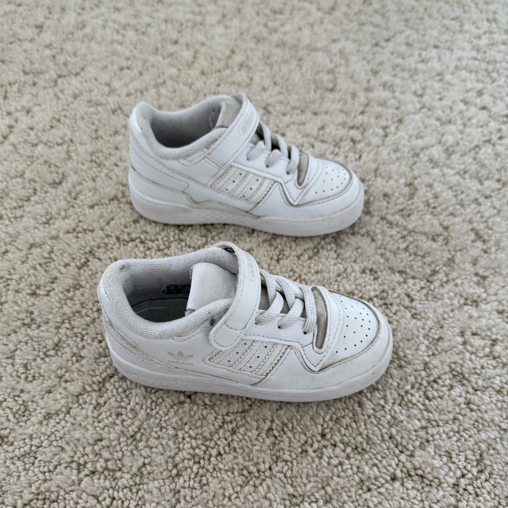 Adidas Kids White Velcro Sneakers